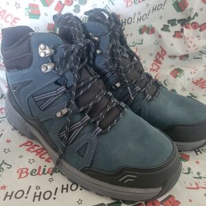 Ladies Orthofeet Navy Blue Size 9W (New) Lace Up Hiking Boots $30